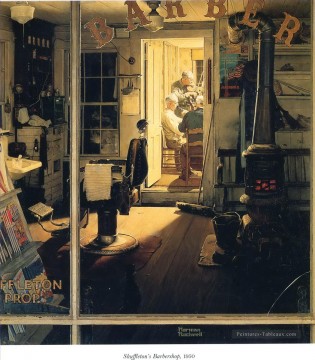 シャッフルトンの理髪店 1950 ノーマン ロックウェル Oil Paintings